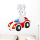 Rabbit Cartoon Driving Car