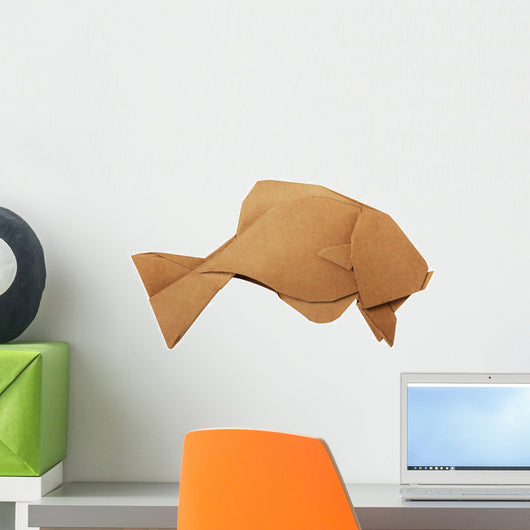 Origami Brown Vintage Fish Wall Decal