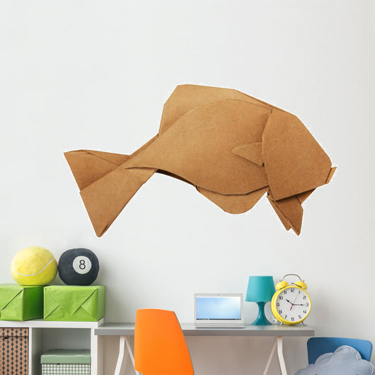 Origami Brown Vintage Fish Wall Decal