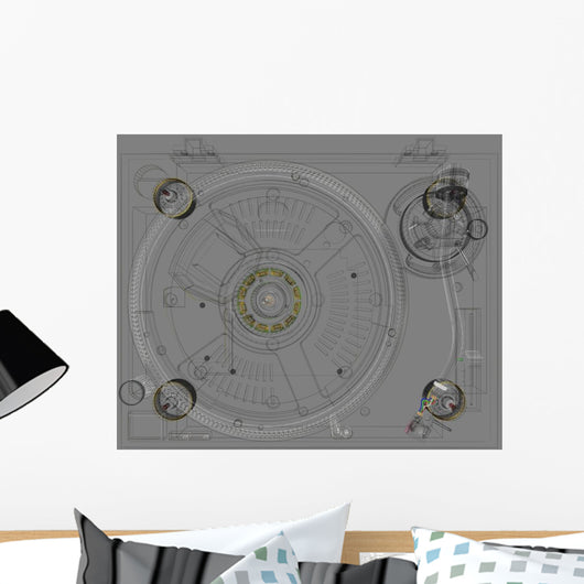 Turntable Topview Wall Mural