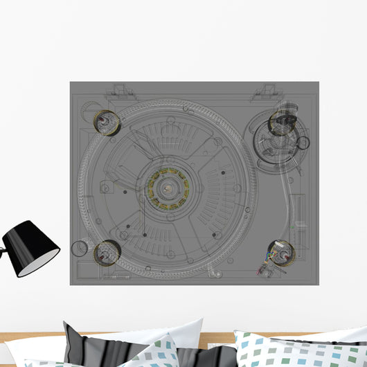 Turntable Topview Wall Mural