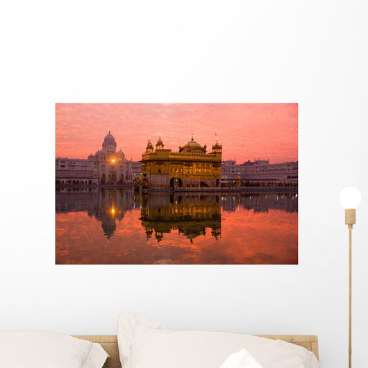 Sunset at Golden Temple, Amritsar, India. Wall Mural