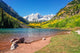 Maroon Bells and Lake in Fall Wall Mural