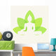 Silhouette of Buddha Sitting on a Lotus Flower Background Wall Decal