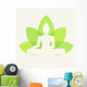 Silhouette of Buddha Sitting on a Lotus Flower Background Wall Decal