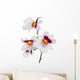 four white orchid flowers with pink and yellow center Wall Decal