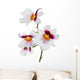four white orchid flowers with pink and yellow center Wall Decal