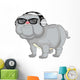 Cute English Bulldog Cartoon Wall Decal