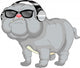 Cute English Bulldog Cartoon Wall Decal