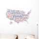 USA Map Wall Decal