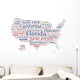 USA Map Wall Decal