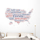 USA Map Wall Decal