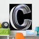 Letter C in Glass 3D Wall Mural