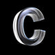 Letter C in Glass 3D Wall Mural