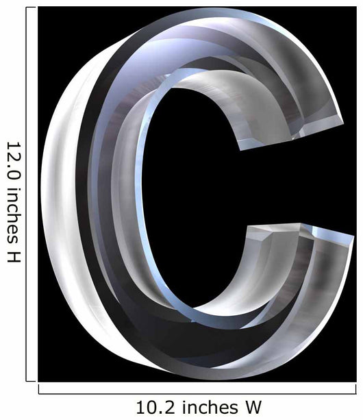 Letter C in Glass 3D Wall Mural