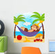 monkey on hammock  - vector illustration, eps Wall Mural