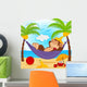 monkey on hammock  - vector illustration, eps Wall Mural