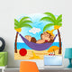 monkey on hammock  - vector illustration, eps Wall Mural