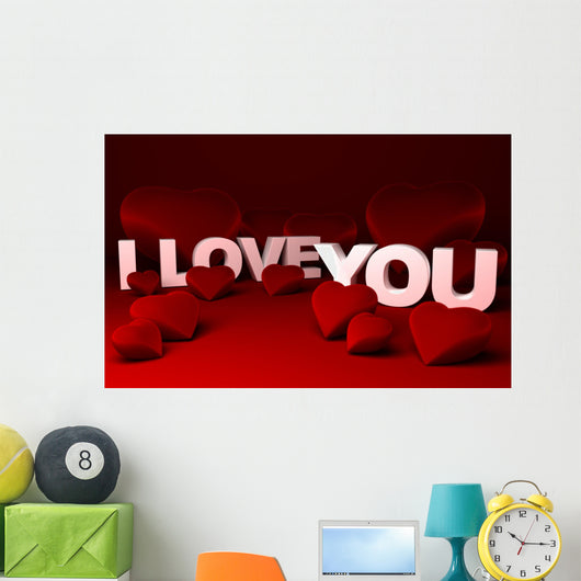 Heats, I love you Wall Mural