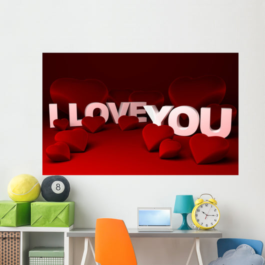 Heats, I love you Wall Mural