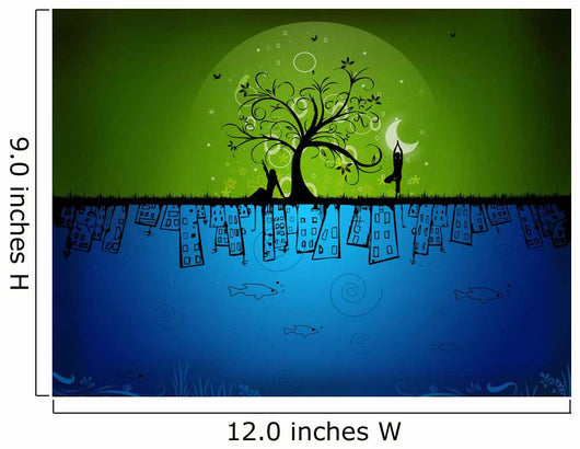 background, natural, tree, reflection, animation, aquarium Wall Mural
