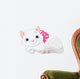 Cute White Cat Wall Decal