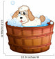 A brown bathtub with a dog taking a bath Wall Decal