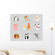 Set of flat animal Wall Decal