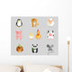 Set of flat animal Wall Decal