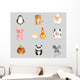 Set of flat animal Wall Decal
