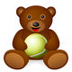 Teddy Bear Tennis Ball Wall Decal