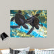 Two Baby Sea Turtles Swimming in Water Wall Mural