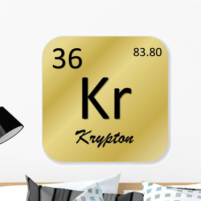 Krypton Element Wall Decal shown on a wall