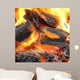Charcoal Burning in BBQ or in the Fireplace Wall Mural