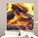 Charcoal Burning in BBQ or in the Fireplace Wall Mural