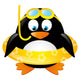 Funny Penguin Diver with