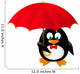 Funny Penguin with Red Umbrella Wall Decal
