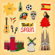 Tour Spain Hand-drawn Illustration