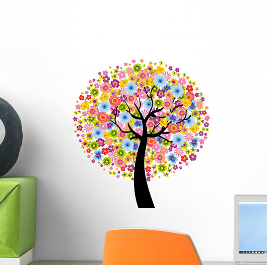 Colorful Flower Tree Wall Mural