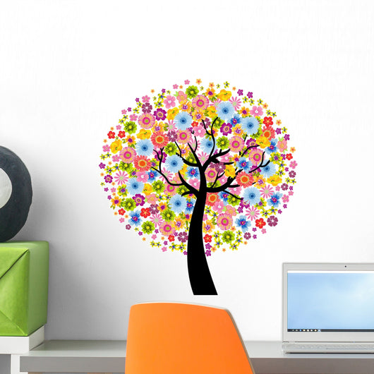Colorful Flower Tree Wall Mural