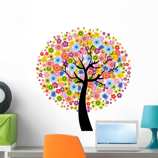 Colorful Flower Tree Wall Mural
