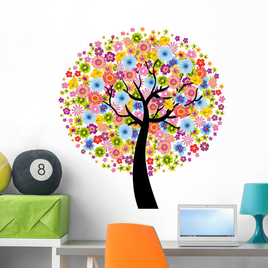 Colorful Flower Tree Wall Mural