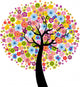 Colorful Flower Tree Wall Mural