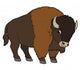Cartoon Animal - Buffalo - Flat Coloring Style Wall Decal
