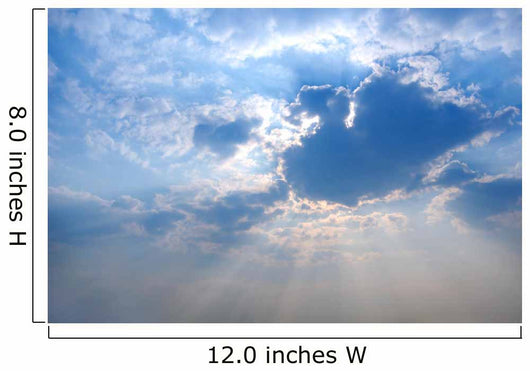 Sun Rays from under Cloud Covering the Sun Blue Sky Background Wall Mural