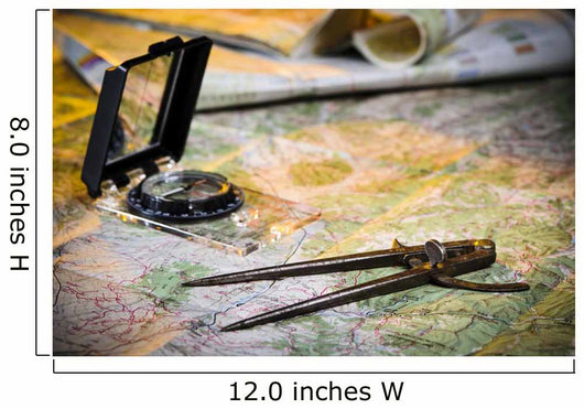 Map and Compass Wall Decal