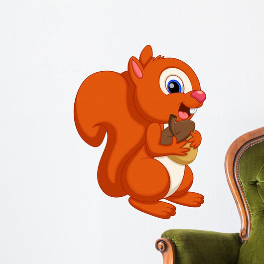 Cute squirrel cartoon Wall Decal