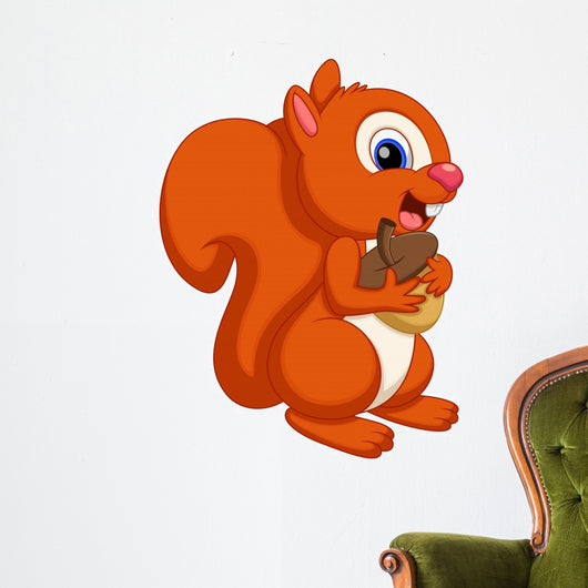 Cute squirrel cartoon Wall Decal