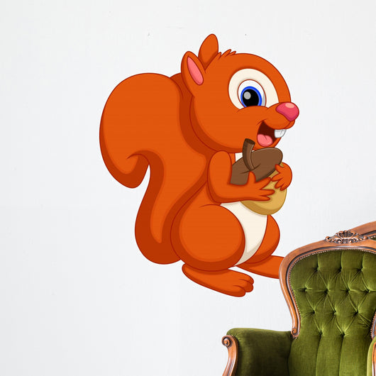 Cute squirrel cartoon Wall Decal