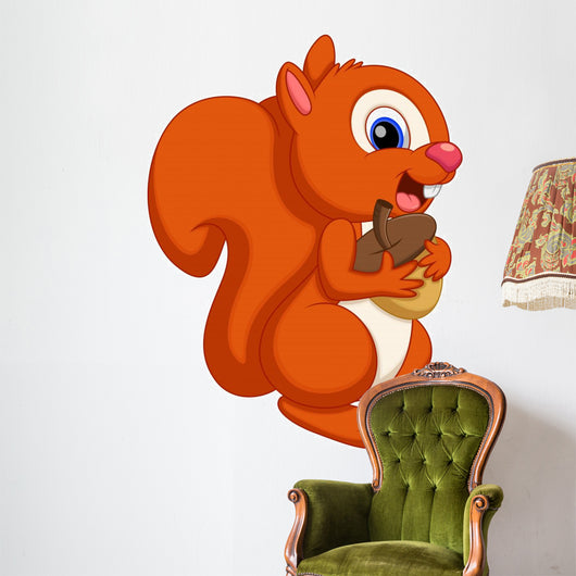 Cute squirrel cartoon Wall Decal